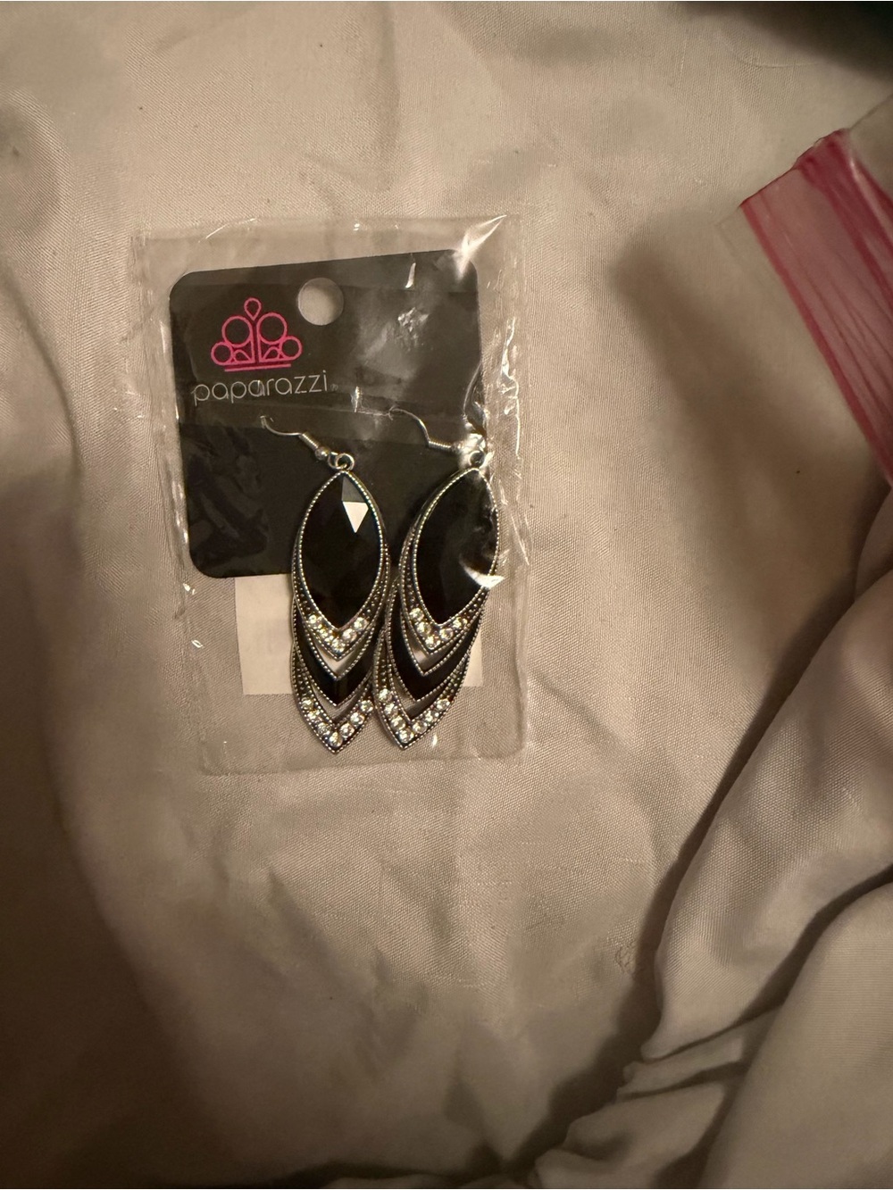 Paparazzi Black and Silver Layered Teardrop Earrings